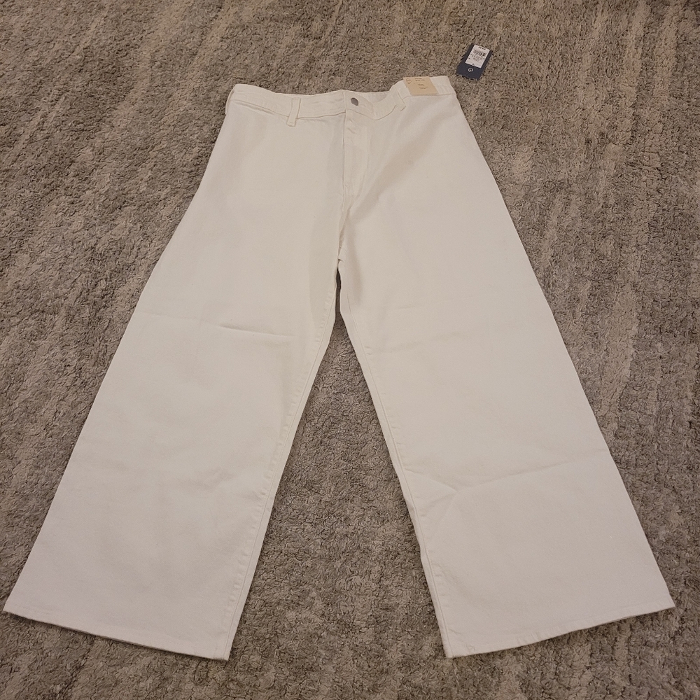 Sailor Wide-Leg White Pants High Rise Fitted Hip
